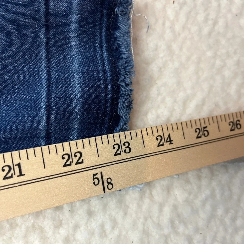 OshKosh B'gosh Jeans Girls 10 Blue Skinny High Rise Button Fly‎ Raw Hem Stretch